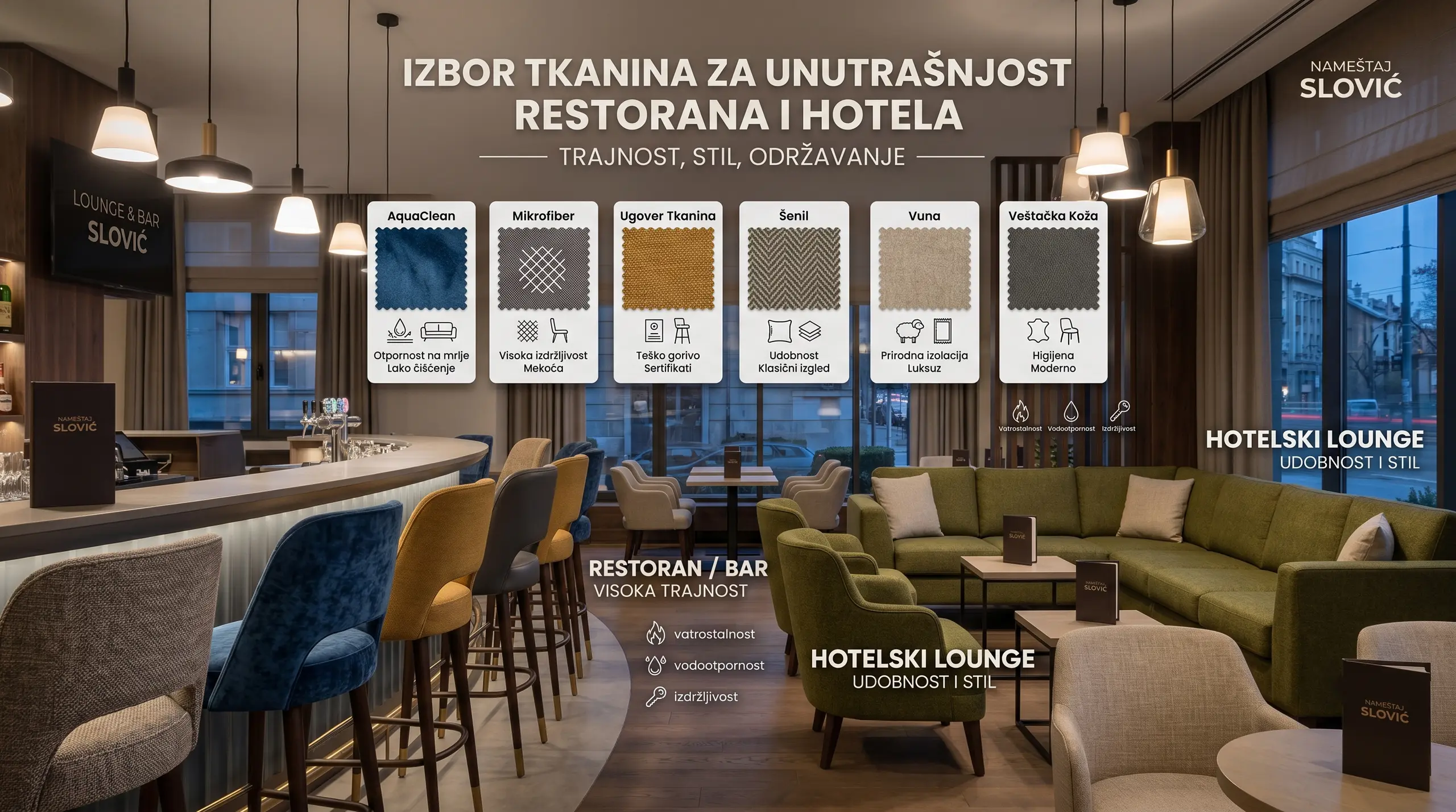 Koju tkaninu izabrati za nameštaj u lokalu ili hotelu